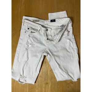 AG Adriano Goldschmied The Stilt Cigarette Womens 26R Low Rise white Jeans